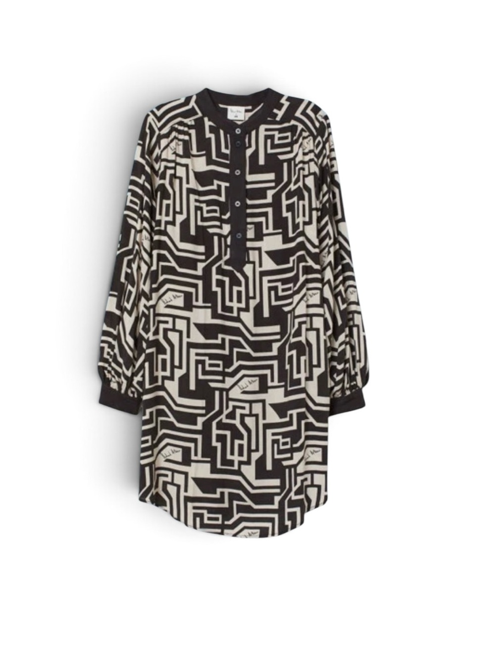 H&M x Richard Allen collab Button-Front Shift Dress size 6 EUC
